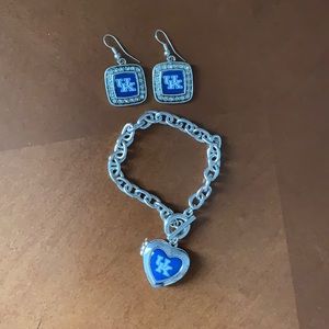 University Of Kentucky Locket & Earring Set